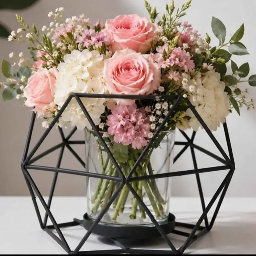 Modern Geometric Home Decor Bundle – Candle Holders & Gold Organizer Cups NIB